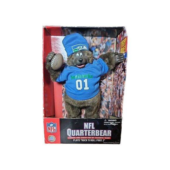 NIB Vintage Seattle Seahawks Team NFL QuarterBear RARE 2001 Collectors Item NEW - Picture 6 of 6